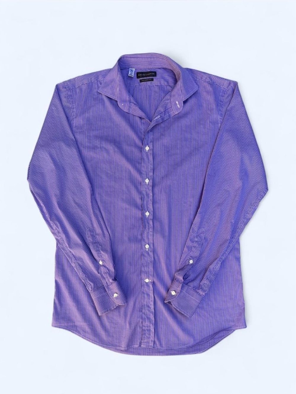 Ralph Lauren Black Label men’s purple white button up shirt office preppy 16
